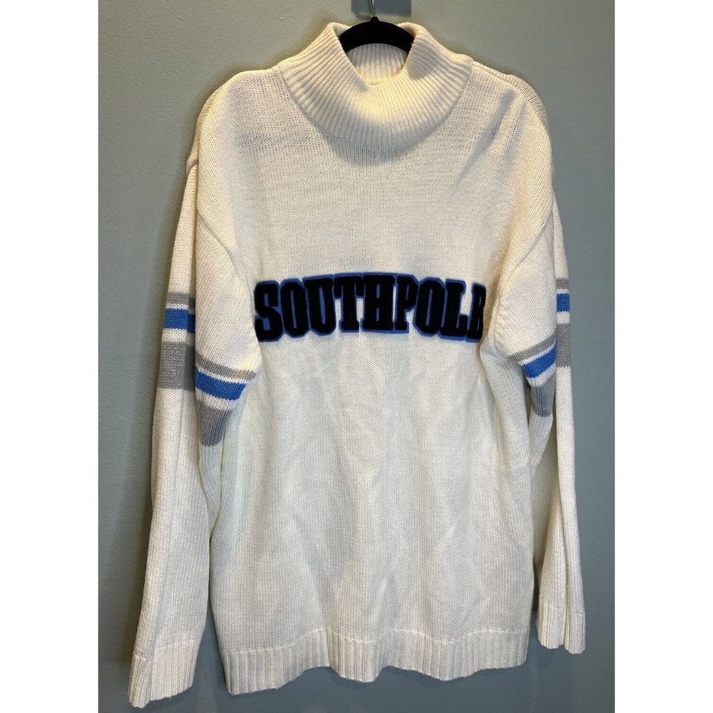 Vintage SouthPole Authentic Sweater Y2K Mens Large Turtleneck Ribbed Long Sleeve